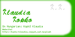klaudia kopko business card
