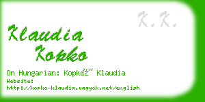 klaudia kopko business card